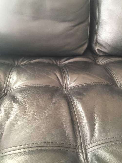 Beautiful Black Leather L-Shape Couch