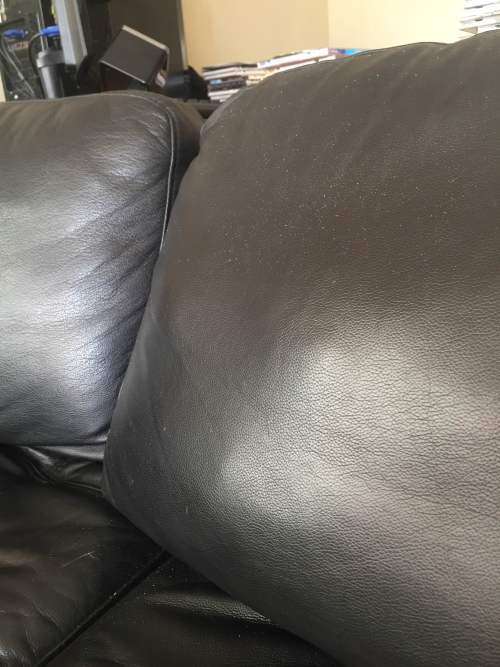 Beautiful Black Leather L-Shape Couch