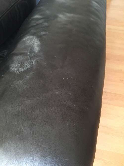 Beautiful Black Leather L-Shape Couch