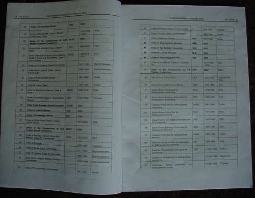 Government Gazette 11/3/05 with all Orders, Decorations, Medals of SADF, SANDF, SAP and Homelands
