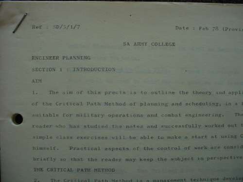 SA Engineer Corps - SA Army College training manual 1978 (SADF Bush War SAEC)