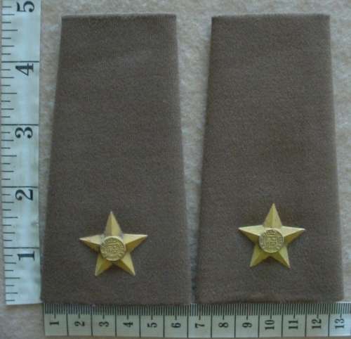 South African Army 2nd Lieutenant rank slip-on epaulettes (SADF Bush War period)
