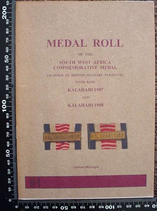 Medal Roll of the German South West Africa Commemorative Medal Awarded to British Military Personnel