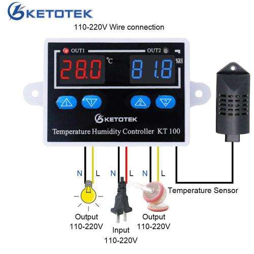 Egg Incubator Digital Thermostat Humidity andTemperature Controller 10A