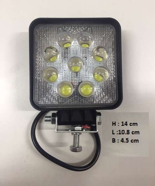 27w square led spot light for 4x4 and cars