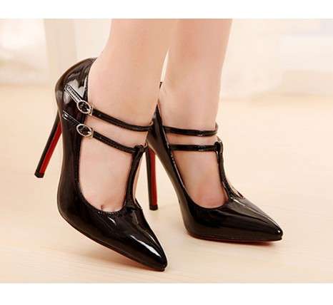 Classic Black T-Bar Stiletto