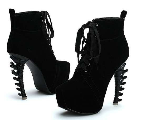 *NEW TREND* Black Booties with Black Spine Heel