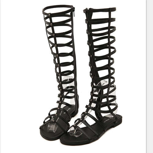 Ladies knee high gladiator sandals