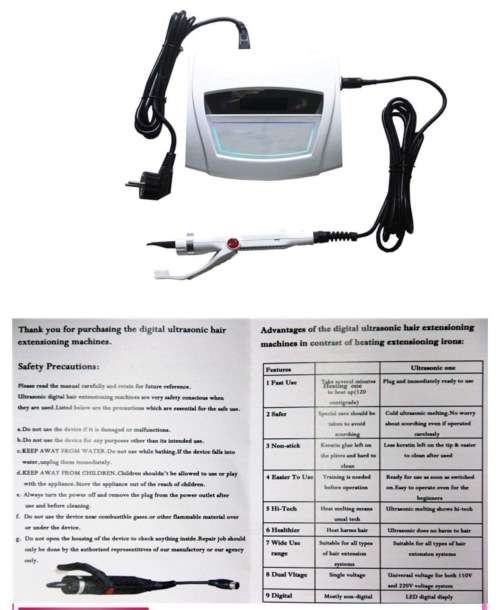 Ultrasonic cold fusion hair extension machine for keratin hair