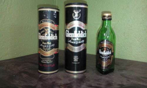 MiniatureGlenfiddich Special Old Reserve Scotch Whisky Bottle -  Empty Bottle & Box & Box with watch