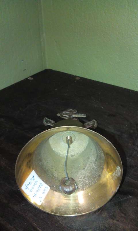 Nautical solid Brass Bell with Anchor / Rope Handle Design