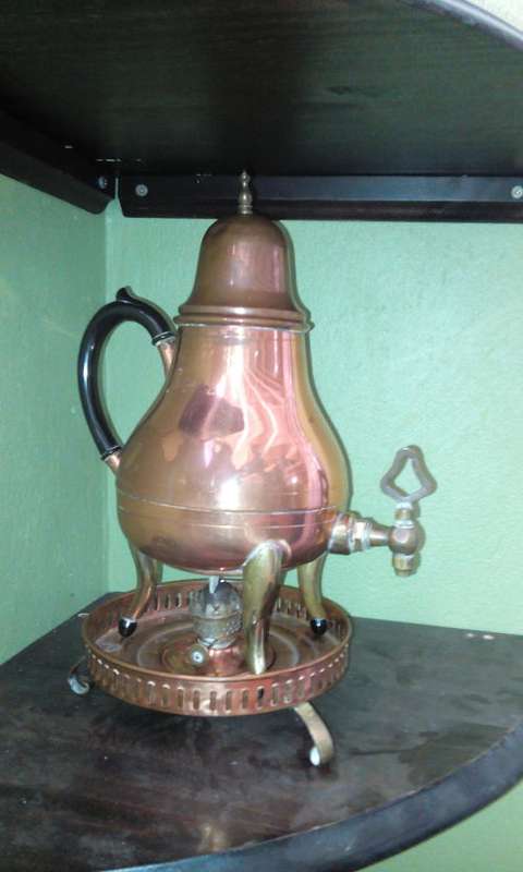 Vintage Royal Holland Daalderop Copper & Brass Samovar Tea Coffee Pot & Stand (NEVER USED)