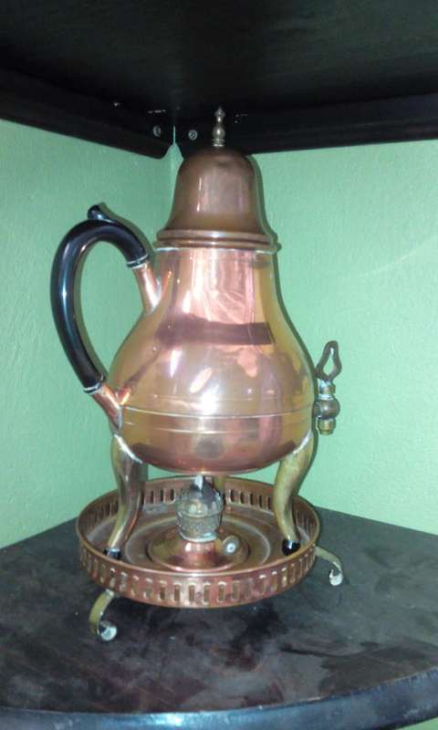 Vintage Royal Holland Daalderop Copper & Brass Samovar Tea Coffee Pot & Stand (NEVER USED)