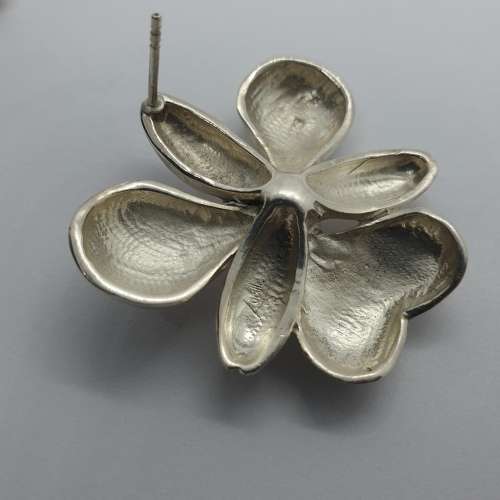 Sterling Silver Flower Earrings and Pendant set | Lucille maker stamp 35.6g total weight.