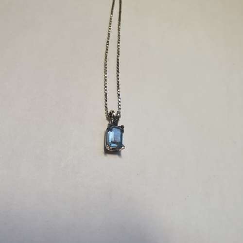 Beautiful Sterling Silver Necklace with Blue Stone Pendant