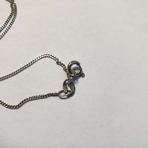 Beautiful Sterling Silver Necklace with Pink & Clear Stone Pendant