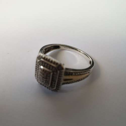 925 Silver & 9ct Gold Ring | With Diamonds | American Swiss | Size M