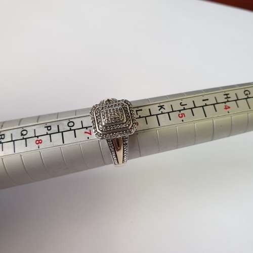 925 Silver & 9ct Gold Ring | With Diamonds | American Swiss | Size M