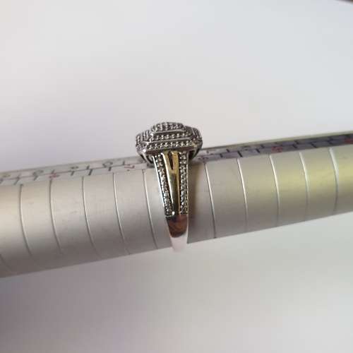 925 Silver & 9ct Gold Ring | With Diamonds | American Swiss | Size M