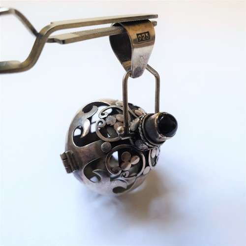 Sterling Silver Mexican Cage Pendant for Chime Ball