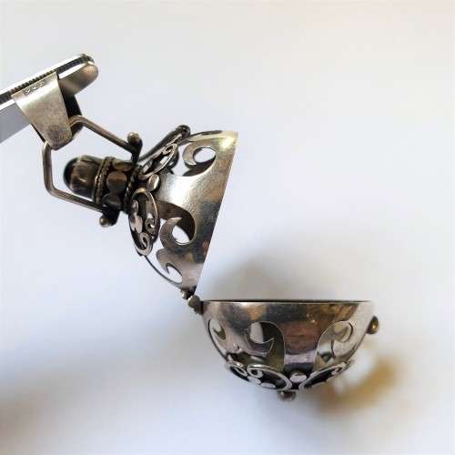 Sterling Silver Mexican Cage Pendant for Chime Ball