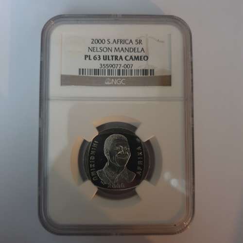 WOW NGC PL63 ULTRA CAMEO 2000 Nelson Mandela R5.