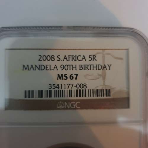 WOW NGC MS67 2008 Nelson Mandela R5.