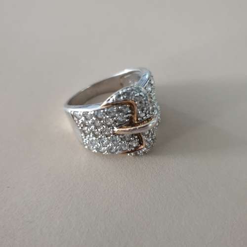 Vintage 925 Sterling Silver Belt Buckle Ring