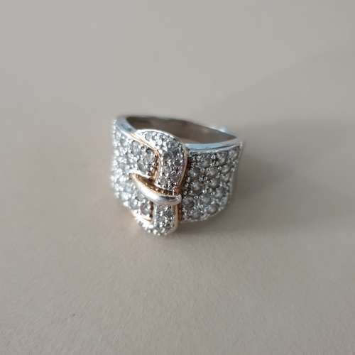 Vintage 925 Sterling Silver Belt Buckle Ring