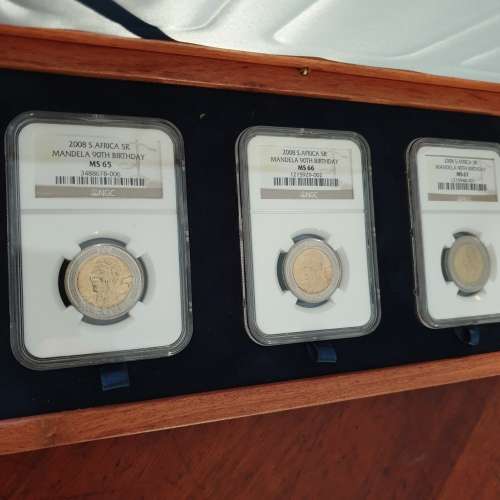 NGC MS65 and MS66 and MS67 Set Ralihlahla Nelson Mandela | 2008 R5 | Mandela 90th Birthday