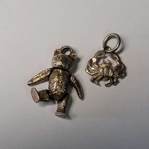 925 Sterling Silver Duo of Charms With Moving Parts