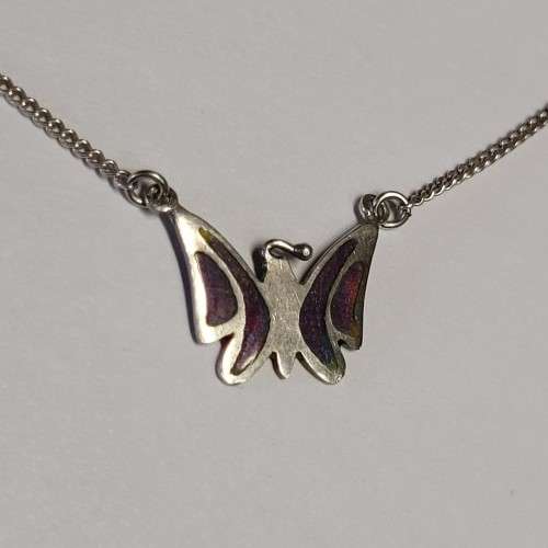 Delicate 925 Sterling Silver Necklace with Butterfly Pendant