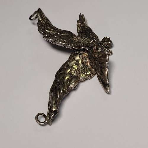 Heavy 925 Sterling Silver Flying Eagle Pendant