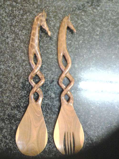 STUNNING SET OF 2 WOODEN SPOONS