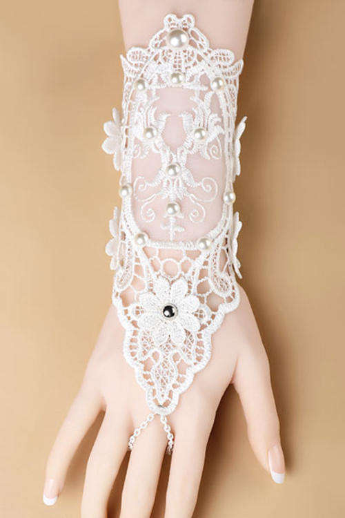 Sweet Pearl Handmade Lace Wedding Bracelet