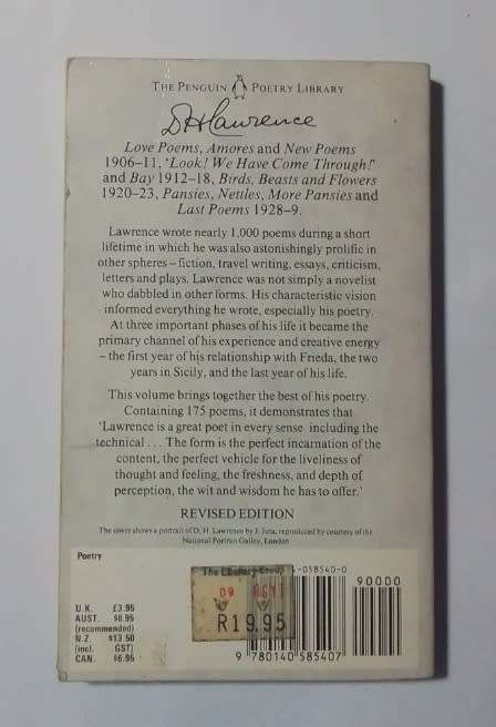 Poems selected and introduced by Keith Sagar-By: D. H. Lawrence