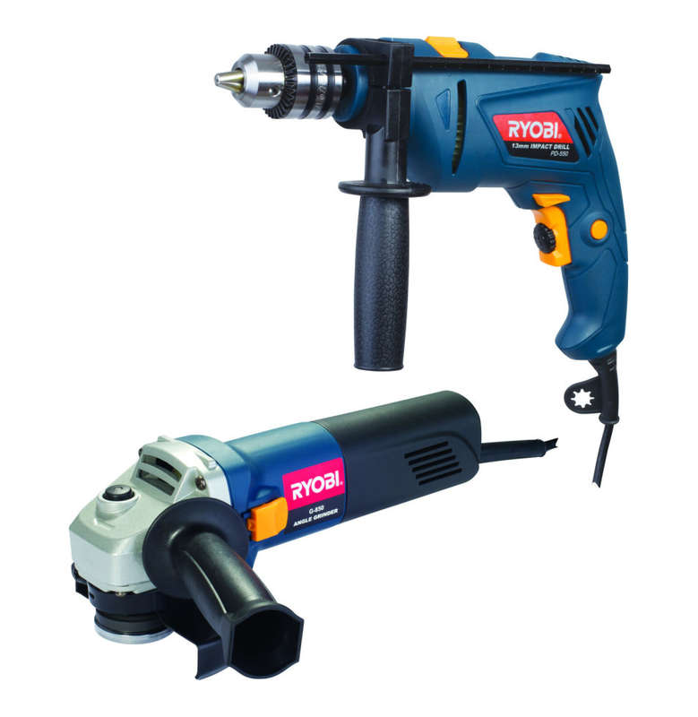 Ryobi Kit Angle Grinder & Impact Drill