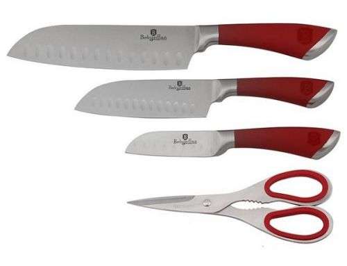 Berlinger Haus 4 Piece Metallic Red Knife Set With Scissors