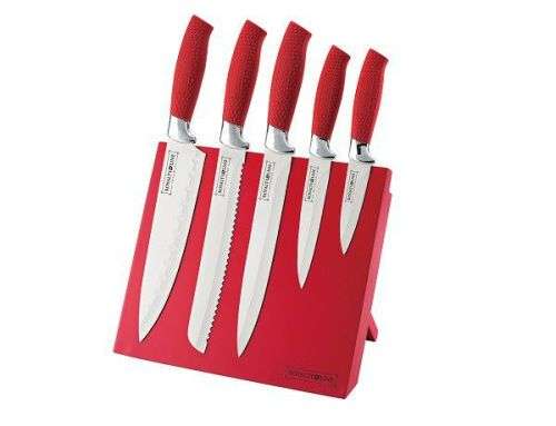 Royalty Line Knife Set with Stand 5 Piece Stainless Steel