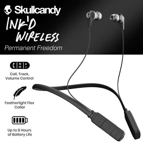 SkullCandy Ink'd 2.0 Wireless In-Ear Headphones - Black