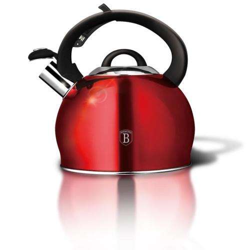 Berlinger Haus 3L Stainless Steel Whistling Kettle - Burgundy Metallic