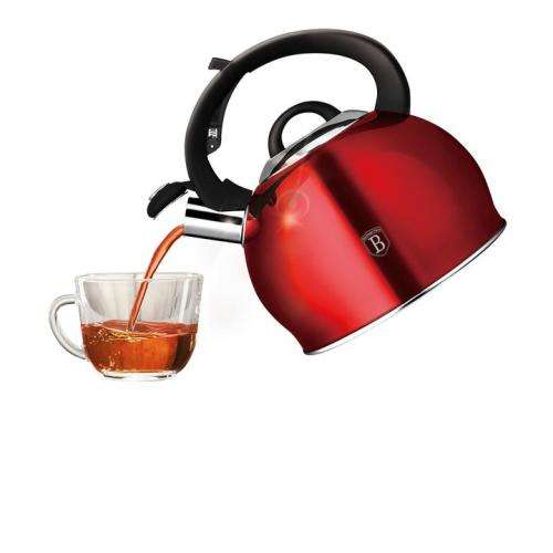 Berlinger Haus 3L Stainless Steel Whistling Kettle - Burgundy Metallic
