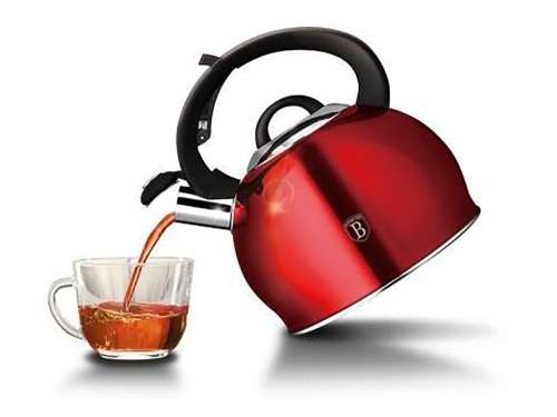 Berlinger Haus 3L Stainless Steel Whistling Kettle - Burgundy Metallic