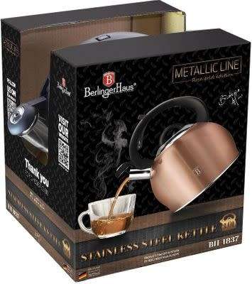 Berlinger Haus 3L Stainless Steel Whistling Kettle - Rose Gold Metallic