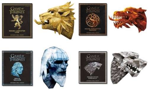 Game of Thrones Press-Out Mask Books - 4 x 3D Masks & Wall Mounts