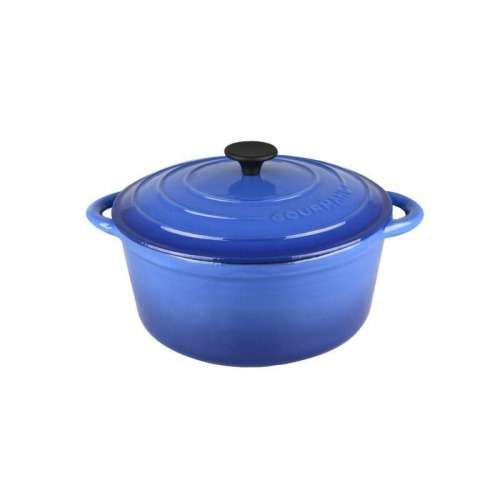 GOURMAND 4.5 Litre Oval Cast Iron Casserole - Blue