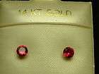 14ct Red Ruby 3mm Ball Stud Earrings