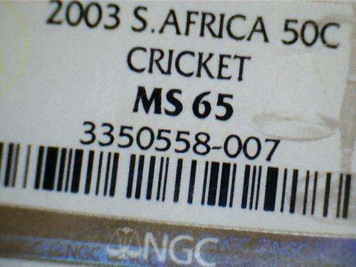 2003 MS65 CRICKET 50c