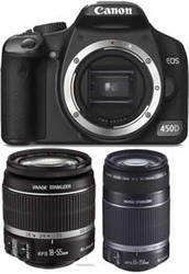 Canon 450 D with EFS Canon 18 to 55 mm and a EFS Canon 55-250mm