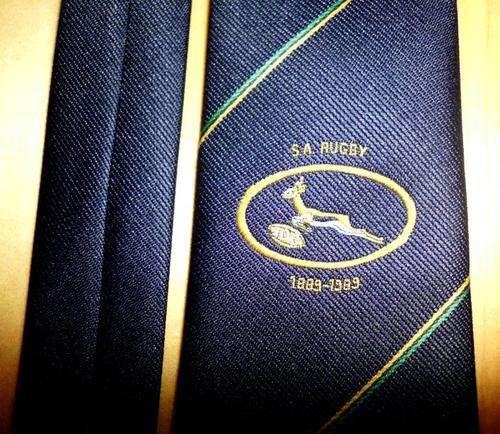 OLD SPRINGBOK RUGBY TIE - SA RUGBY 1889 -1989 - 100 YEARS